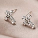 Silver Cross Earrings Photo 2
