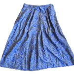 Vintage 80s Rayon Paisley Midi Skirt Periwinkle Blue Grey 12 Samantha Scott Photo 5