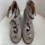 Jeffrey Campbell Salazar Bootie Block Heel Suede Lace Up Taupe 9.5 Photo 9