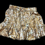 O. Vianca  Mini Skirt Leopard Cheetah Pattern Elastic Waist Tiered Brown Womens M Photo 0
