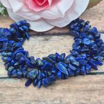 None Muti Strand Natural Blue Lapis Chip Stone Bracelet Boho Hippie Nature Lover Photo 0