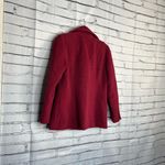 Vintage SOL Red Baby Alpaca Wool Pea Coat Black Buttons Fitted Preppy M Chic 90s Size M Photo 9
