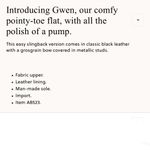 J.Crew EUC Leather Gwen Sling Back Gold Studded Bow Flats Black Size 8 Photo 9