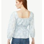 Free Assembly NWT blue floral cottage core smocked waist blouse small Photo 1