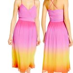 Leith  Nordstrom Ombré Gradient Pink Lemonade Dress with accordion pleats Small Photo 1