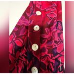 LA CERA Maxi Dress Pink Purple Floral Print V Neck Short Sleeve Rayon Large Photo 6