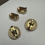 Rhinestone Gold Tone Clip On Blue / Clear Mix For Party Earrings Lot Of 2 Photo 9