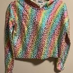 PRVLG Threads of Privilege Neon Rainbow Leopard 100% Cashmere Hoodie Photo 0