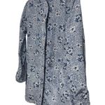 LINDA ANDERSON Rain Jacket Hooded Cinch Waist Leopard Floral Blue EUC Small Photo 1