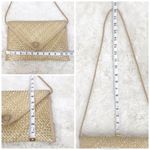 Liz Claiborne VINTAGE Liz Clairborne Woven Straw Envelope Shoulder Bag Purse Tan Beige Summer Photo 14