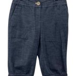 Loft Ann Taylor Capri Pants Womens 8 Blue Chambray Viscose Cotton Pockets Photo 0