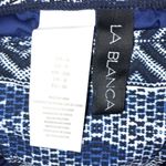 La Blanca Womens Tankini Set Blue White Patterned Padded California Cut Sz 4 Photo 6