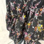EXPRESS high mock neck smocked black ditsy floral midi dress size medium Photo 6