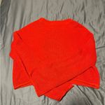 Wild Fable  Red Crew Neck Sweater Ribbed Knit Cropped Photo 1