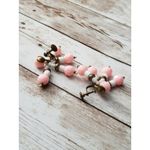 Vintage Screw On Earrings Pink & White Dangle Unusual Statement Photo 2