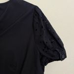 Who What Wear , Eyelet Peplum Top, Black, 100% Cotton, Puff Sleeve Blouse Photo 9