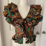 Anthropologie Love the Label Maxine Floral Ruffled Crop Top Photo 2