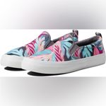 Sperry Pink and Green Tropical Print Sneakers Photo 1