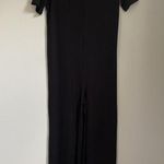 Reformation  Jeans Black Camille Ribbed Knit M Tencel Modal Jumpsuit Romper Comfy Photo 6