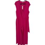 Trina Turk NWT Trina Turk Sand Dune Belted Jumpsuit Pink V Neck Sleeveless Wrap Size XXL Photo 5