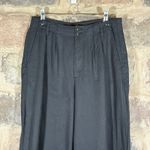 Madewell The Harlow Pants Women 6 Black Wide Leg Trouser Corpcore Linen Blend Photo 1