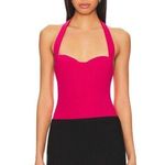 Lovers + Friends  Dominique Bodysuit in Dark Pink XSmall New Womens Halter Photo 0