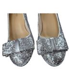 Kate Spade $298 NY Silver Glitter Krysta Pumps Shoes Heel 3” Bow 6M Worn Once Photo 8