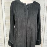 Cuddl Duds  Women's Cozy Ribbed Velour Zip Front Robe/Nightgown Black-M (8-10) Photo 1