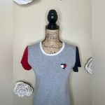 Tommy Hilfiger Grey, Red & Blue Colorblock Heart T-Shirt Midi Dress Sz S Photo 2