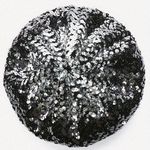 Bebe Black Silver Metallic Sequin Beret Hat Photo 2