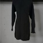SO - Mockneck Black Ribbed Knit Sweater Dress Size Medium Photo 1