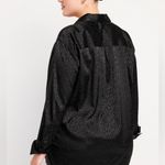 Old Navy  Women's Textured black Satin Button-Down Boyfriend Shirt Size XXL Tall Photo 1