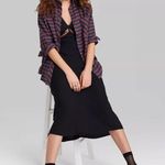 Wild Fable NEW Target Women's Oversized Button-Down Flannel Shirt Brown Plaid XL Photo 1