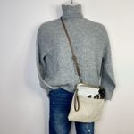 Myra Bags Myra Bag Dual Strap Cowhide Fur Printed Canvas Crossbody Purse Western Boho Photo 7