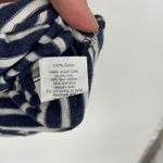 J Crew Striped 3/4 Sleeve Top Embellished Neck Navy White Size Medium Blue Photo 3