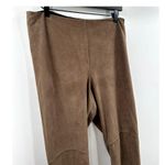 Lysse Lysee Dark Tan Pull On High Rise Faux Suede Legging Size Extra Large Photo 3