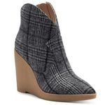 Jessica Simpson Womens 7.5 Crais Black White Plaid Wedge Bootie NEW Photo 0