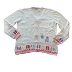 Nordstrom NWT Vintage Embroidered Shoes Makeup Jewelry Theme Cardigan Photo 2