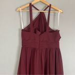 Revelry Bridesmaid Dress Halter Tank Maxi Sleeveless Size 14 Brownish Photo 5
