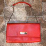 DKNY Orange Genuine Leather Gold Chain Strap Shoulder Bag Photo 0