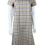 J.Jill Women's Short Sleeve Plaid Sheath Dress Small Tall Photo 0