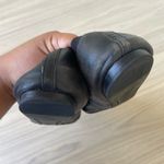 Tory Burch Black Leather Flats with Gold Logo Photo 5