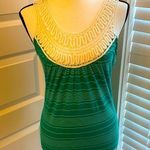 Threads || Green/cream striped tank with lace Photo 0