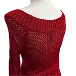 The Limited Red Shimmery Crochet Off-Shoulder Top | Sz. M | EUC | Y2K Photo 6