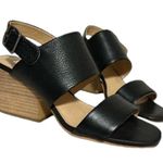 Anthropologie Silent D leather black heel sandals Photo 0