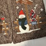 Vintag Bobbie Brooks Sweater Vest Sz XL 14/16 Winter Snowman Cardinal North Pole Brown Photo 0