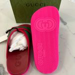 Gucci  Rubber Web Stripe Sandals Photo 5