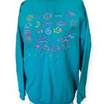 Colorful VTG Crazy Shirts Hawaii Key West Embroidered Sweatshirt Womens M blue Size M Photo 2