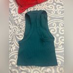 Free People Movement   Ribbed Tank Top M/L Green High Neck Mock Neck Misprint Photo 2