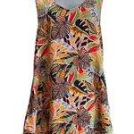 C&C California  Multicolor
Tropical Palm Print Linen Trapeze
Mini Dress Beach Photo 0